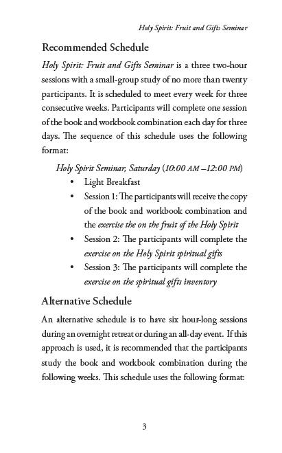 Holy Spirit: Fruit and Gifts Seminar; Page 3